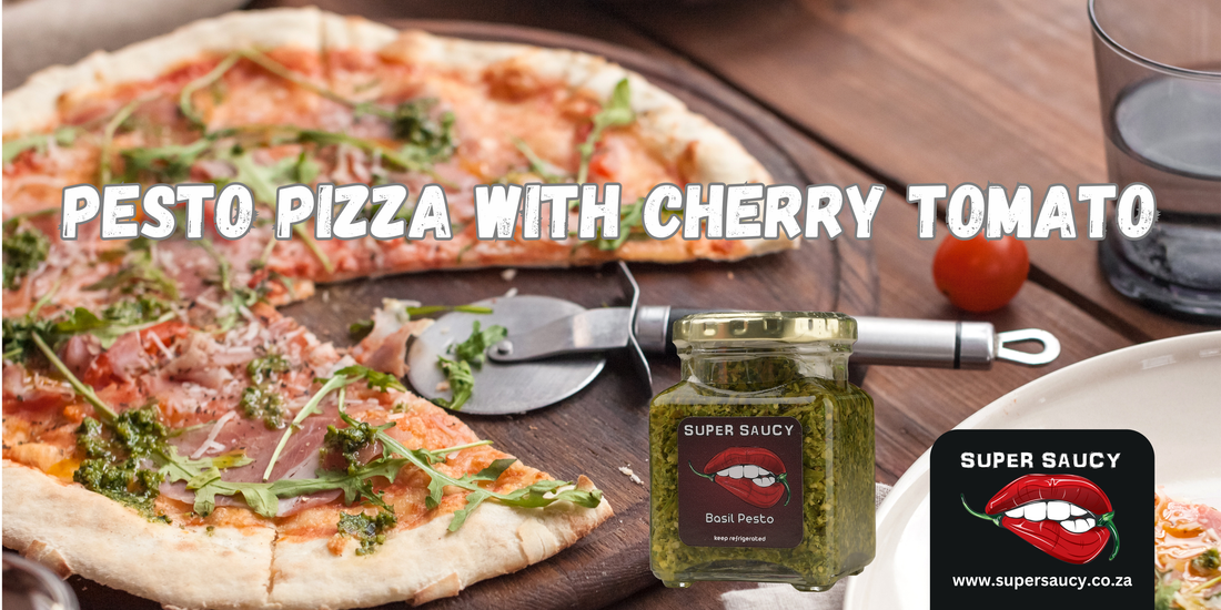 Pesto Pizza with Cherry Tomato